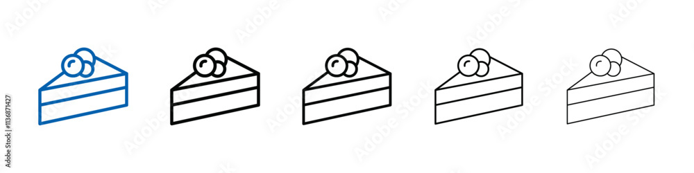 Poster cheesecake icon outline vector logo for web ui
