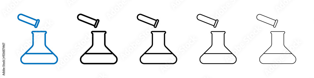Poster chemical test icon outline vector logo for web ui