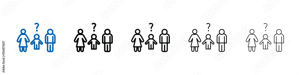 Aufkleber child custody icon outline vector logo for web ui