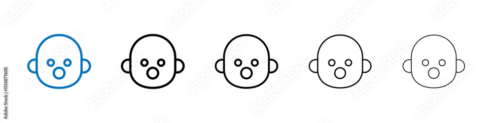 Poster Child face icon Outline vector logo for web ui
