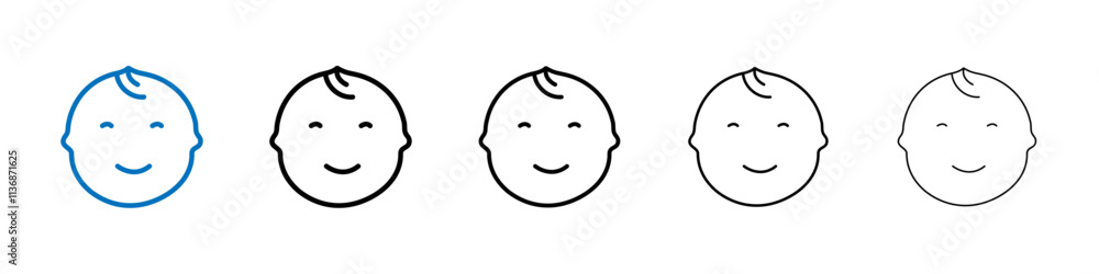 Poster Child face icon Outline vector logo for web ui