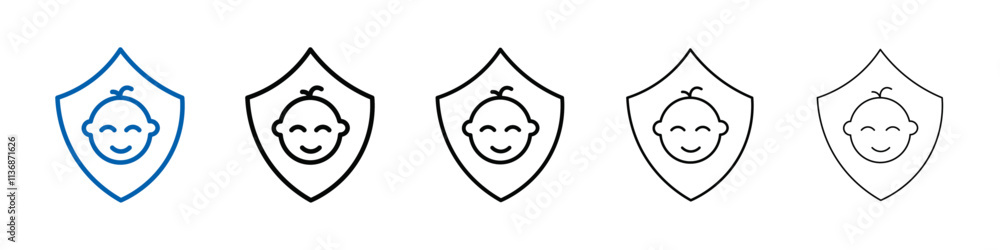 Poster child protect icon Outline vector logo for web ui