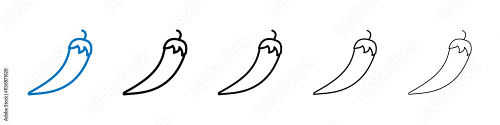 Poster chili icon outline vector logo for web ui