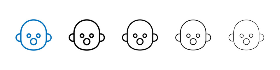 Child face icon Outline vector logo for web ui