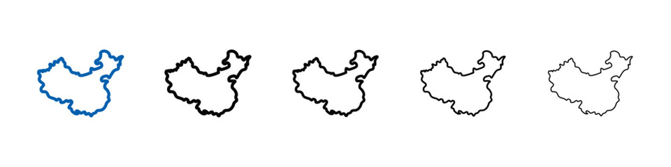 china map icon Outline vector logo for web ui