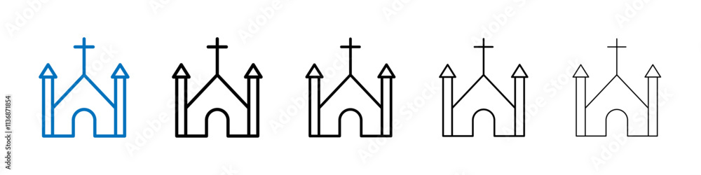 Poster Church icon Outline vector logo for web ui