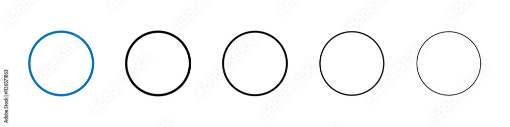 Poster circle icon outline vector logo for web ui