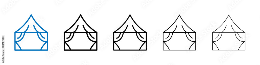 Poster circus tent icon outline vector logo for web ui