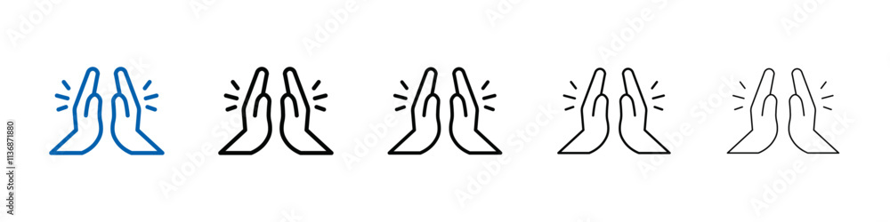 Poster Clapping hand icon Outline vector logo for web ui