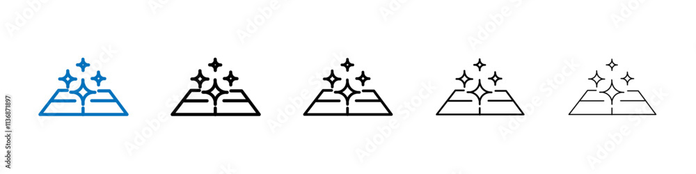 Fototapete clean floor surface icon outline vector logo for web ui