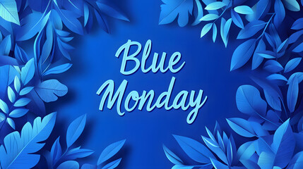 Intriguing Blue Monday Inspired Background with Modern Hand-Written Text in Vector Design