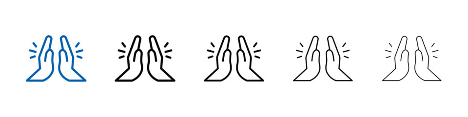 Obraz premium Clapping hand icon Outline vector logo for web ui