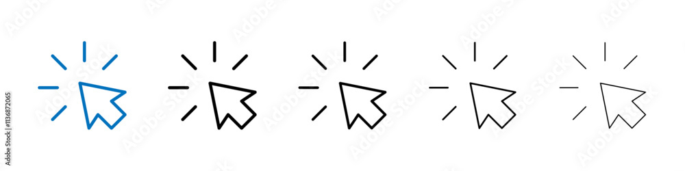 Aufkleber Click icon Outline vector logo for web ui