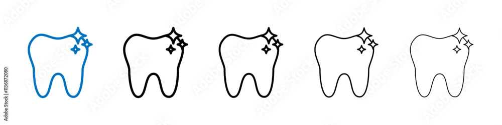 Poster clean tooth icon Outline vector logo for web ui