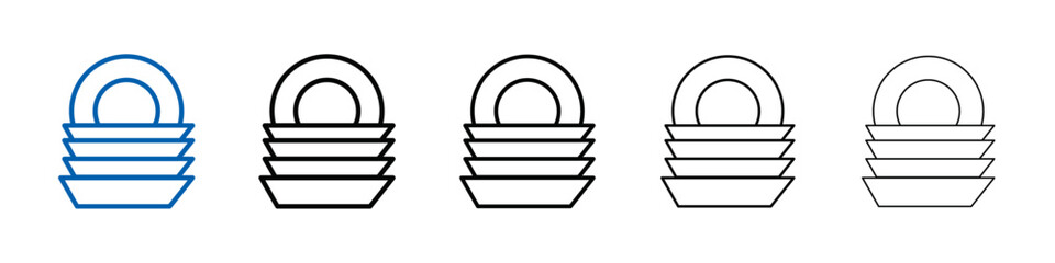 Clean stack plates icon Outline vector logo for web ui