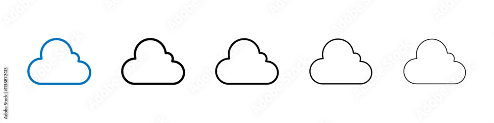 Poster Cloud icon Outline vector logo for web ui