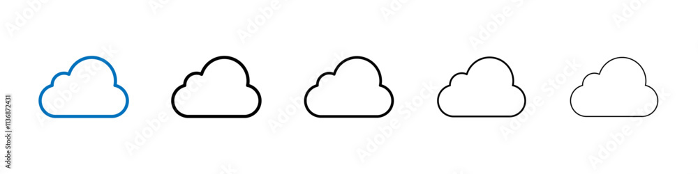 Poster Cloud icon Outline vector logo for web ui