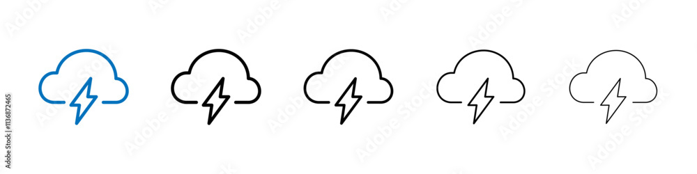 Poster Cloud lightning icon Outline vector logo for web ui
