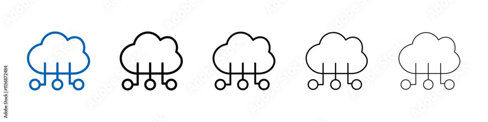 Poster cloud marketing icon outline vector logo for web ui