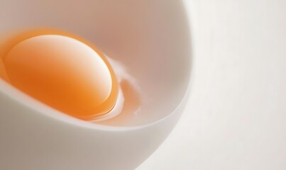 A single egg yolk in a white bowl
