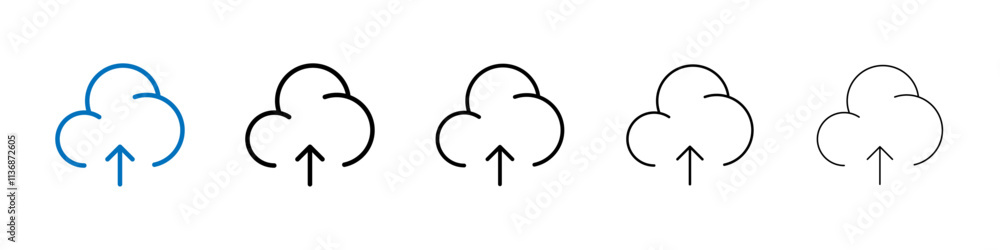 Poster Cloud upload icon Outline vector logo for web ui