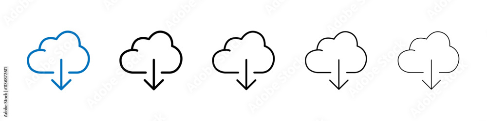 Poster Cloud upload icon Outline vector logo for web ui