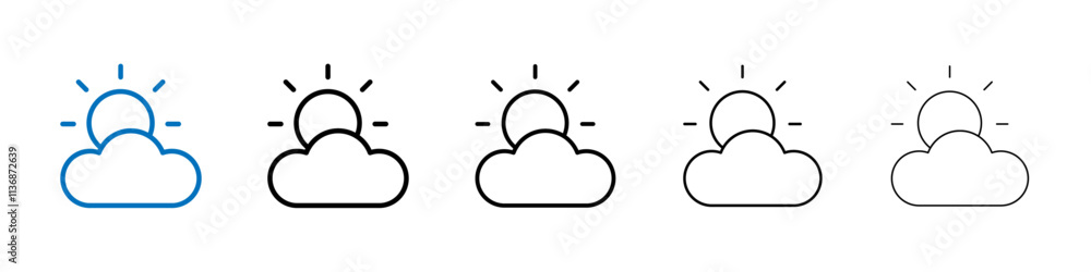 Aufkleber Cloudy Day icon Outline vector logo for web ui