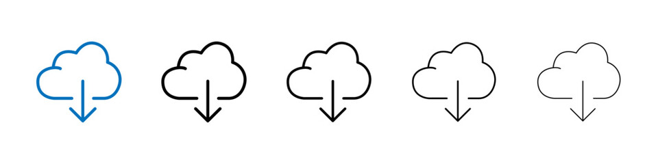 Cloud upload icon Outline vector logo for web ui