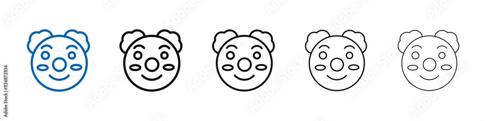 Poster clown head icon outline vector logo for web ui