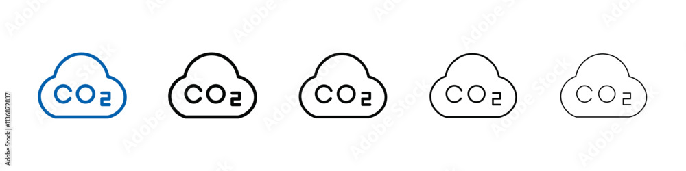 Poster co2 gas carbon dioxide icon outline vector logo for web ui