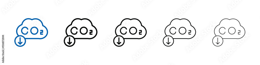 Aufkleber CO2 reduction icon Outline vector logo for web ui