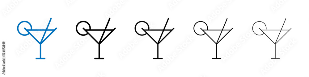 Poster cocktail icon outline vector logo for web ui