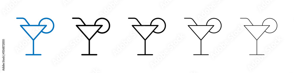 Aufkleber cocktail icon outline vector logo for web ui