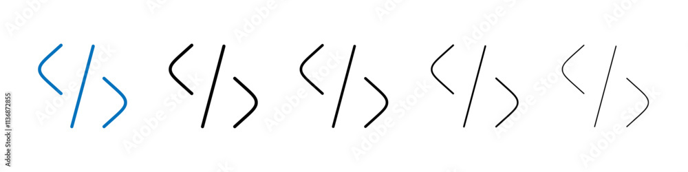 Poster Code icon Outline vector logo for web ui