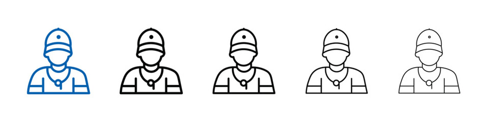 Coach icon Outline vector logo for web ui