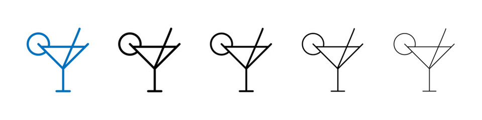 Cocktail icon Outline vector logo for web ui