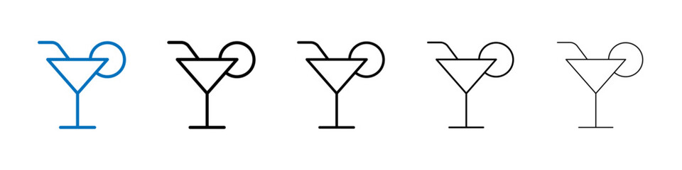 Cocktail icon Outline vector logo for web ui