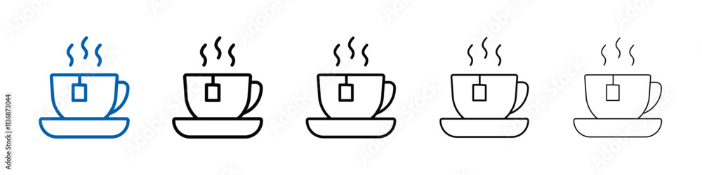 Poster coffee cup icon outline vector logo for web ui