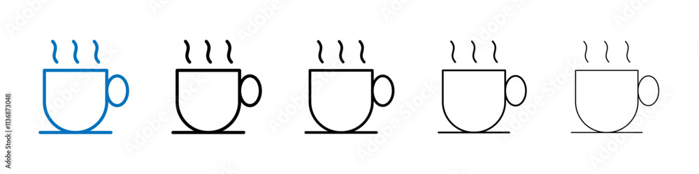 Poster Coffee icon Outline vector logo for web ui