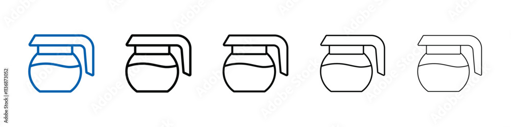 Poster coffee pot icon outline vector logo for web ui