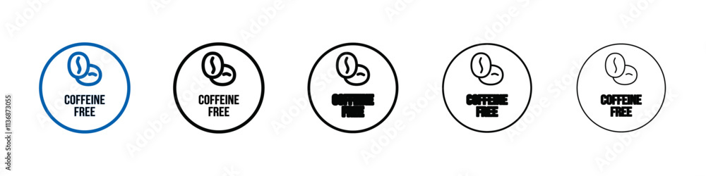 Poster coffeine free icon Outline vector logo for web ui