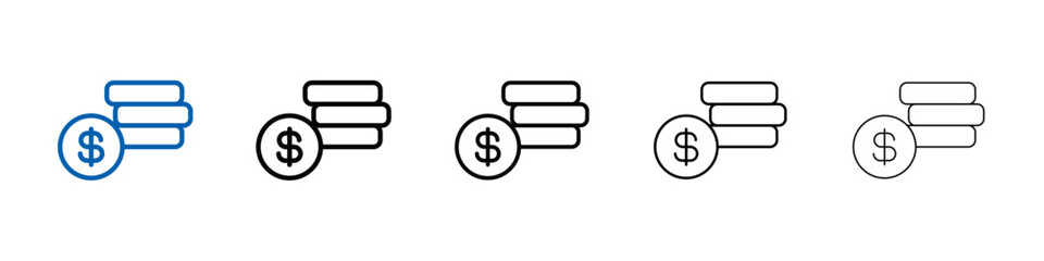 Coin stack icon Outline vector logo for web ui