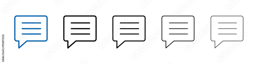 Poster comment icon outline vector logo for web ui