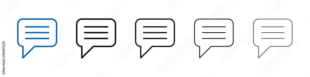 Poster comment icon outline vector logo for web ui