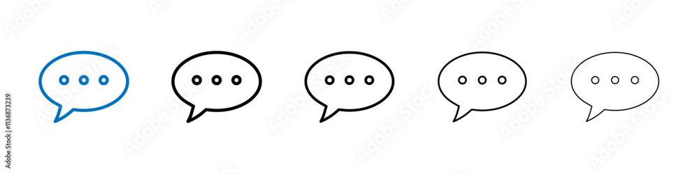 Poster comment icon outline vector logo for web ui