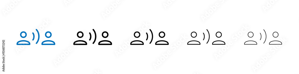 Poster communication icon outline vector logo for web ui