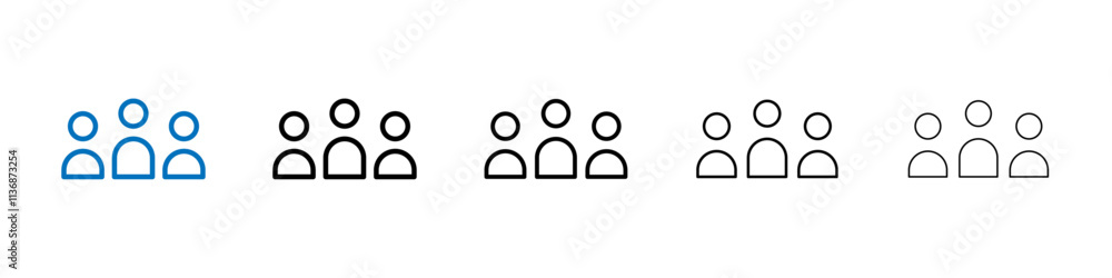 Poster community icon outline vector logo for web ui
