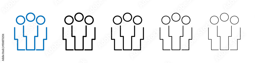 Poster Community icon Outline vector logo for web ui