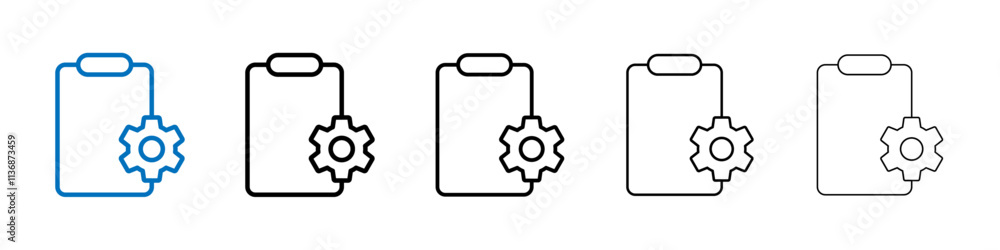 Aufkleber Compile icon Outline vector logo for web ui