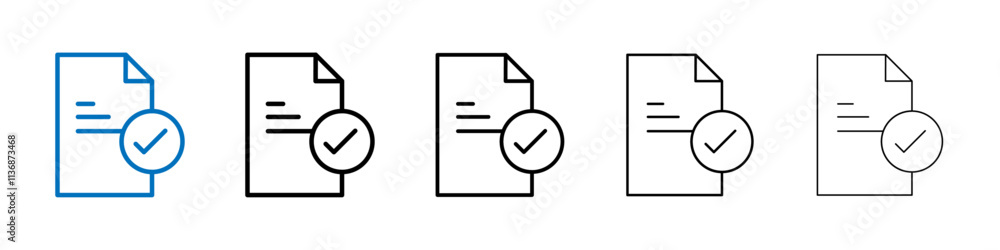Poster compliance icon outline vector logo for web ui